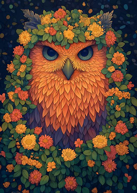 Owl in Bloom