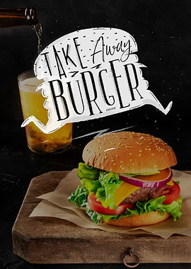 Take Away Burger Poster