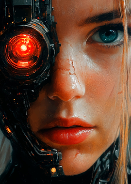 Cyborg Woman Portrait