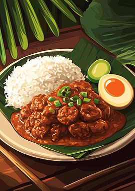 Beef Rendang with Rice