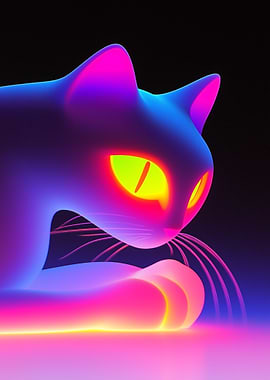 Neon Glow Cat