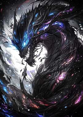 Dark Dragon with Cosmic Details