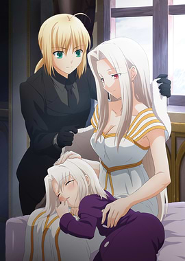 Saber, Irisviel and Illya