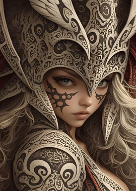 Warrior Woman with Ornate Armor