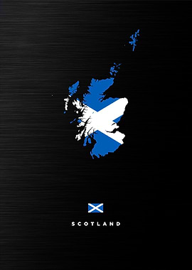 Scotland Map with Flag