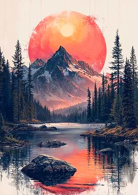 Mountain Lake Sunset