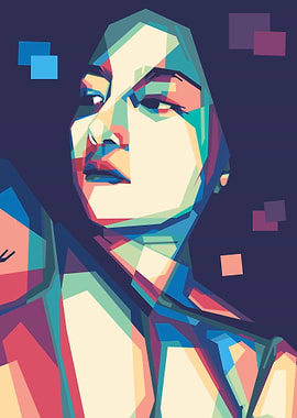 sexy women, pop art wpap,, Geometric Portrait