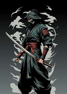 Samurai Warrior Illustration