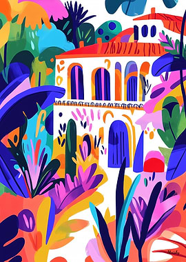 Mediterranean Villa in Fauvist Colors