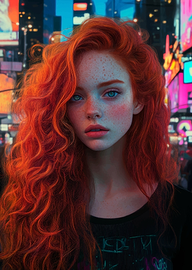 Redhead in Neon City