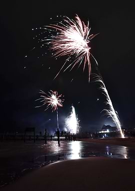 Fireworks Display on Beach