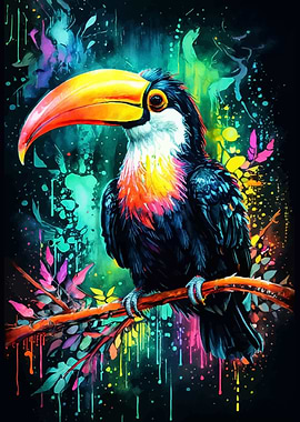 Toucan in a Colorful World