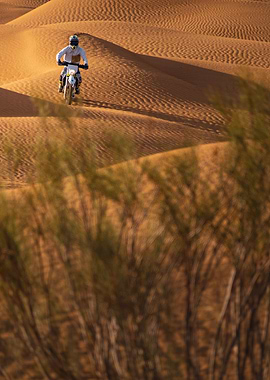 Motocross Rider in Desert