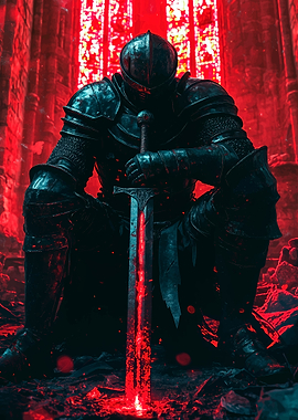 Knight with Glowing Sword