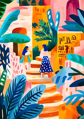 auvist Mediterranean Street with Tropical Steps