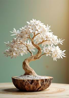 Wooden Bonsai Tree