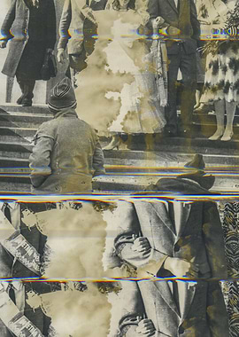Wedding. Vintage glitch photo.