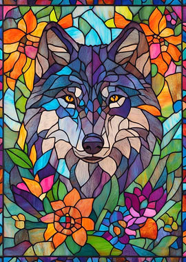 Wolf Stained Glass