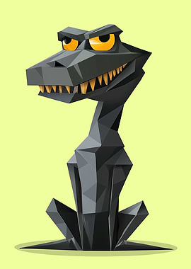 Low Poly Black Dinosaur