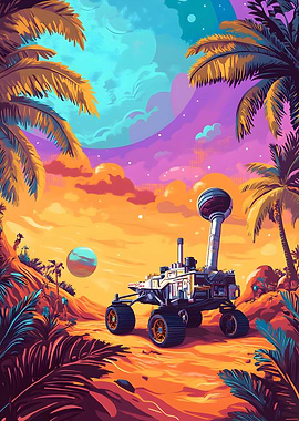 Perseverance Rover Car Poster Art