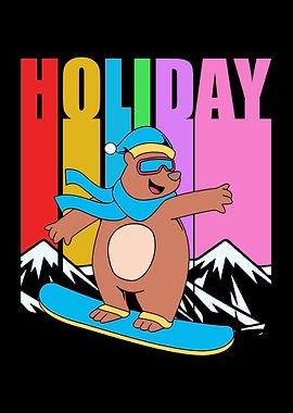 Snowboard Bear Winter