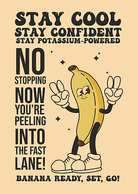 Banana Power Retro Poster