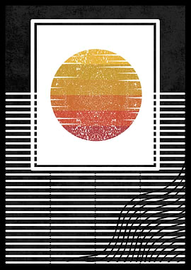 Retro Sunset Art