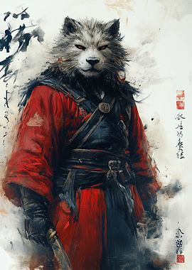 Wolf Samurai Warrior