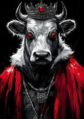 Bull Cow King with Crown