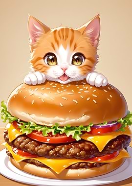 Cute Cat Burger