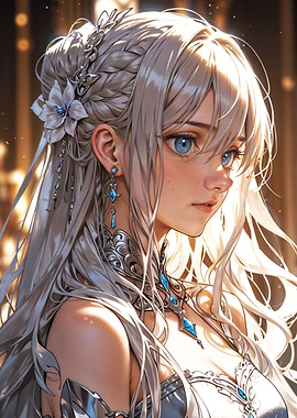 Ethereal Silver Princess in Radiant Light