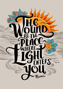 Rumi Quote - Light Enters