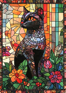 Stained Glass Cat