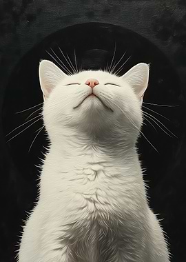 White Cat Portrait