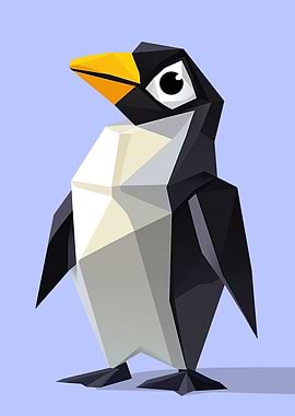 Geometric Cartoon Penguin