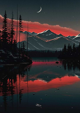 Mountain Lake Sunset