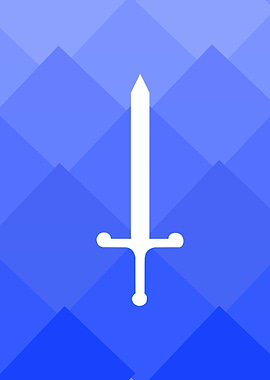 White Sword on Blue pattern