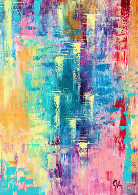 Abstract Colorful Spirits Lights Ascending Painting