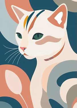 Abstract Cat Portrait