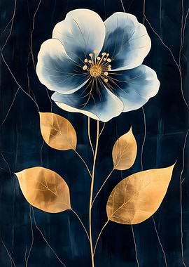 Gold Leaf Flower Art