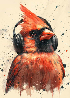 Bird with Headphones