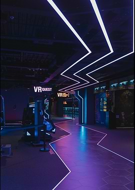 VR Quest Arcade Neon Light