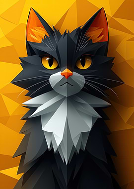 Geometric Cat Portrait