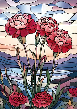 Stained Glass Carnations