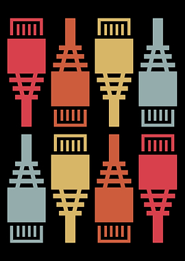 Retro RJ45 Connectors Ethernet Pop Art