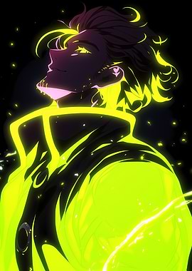 Neon Anime Character