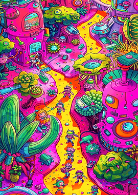 Futuristic Cartoon Landscape