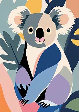 Koala in Abstract Jungle