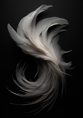 White Feathers on Black