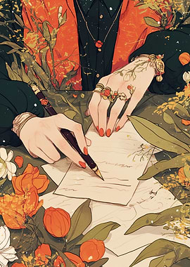 Floral Letter Writing